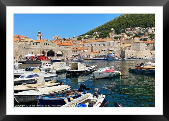 The Harbour Dubrovnik Framed Mounted Print by Sheila Ramsey