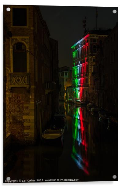 Colourful Reflection I, Venice Acrylic by Ian Collins
