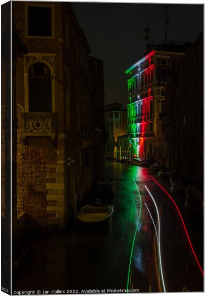 Colourful Reflection II, Venice Canvas Print by Ian Collins