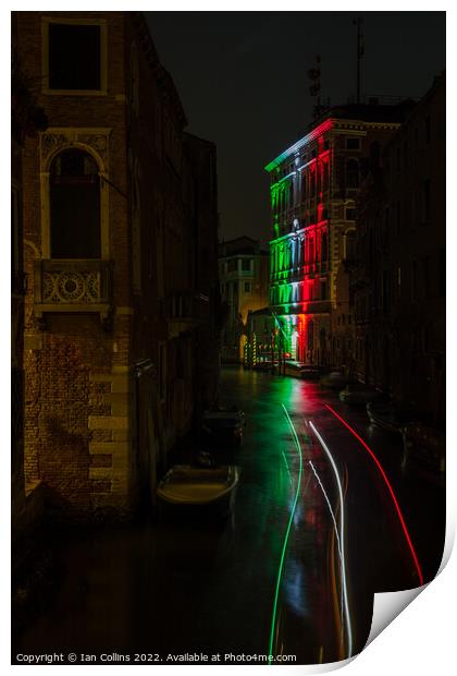 Colourful Reflection II, Venice Print by Ian Collins