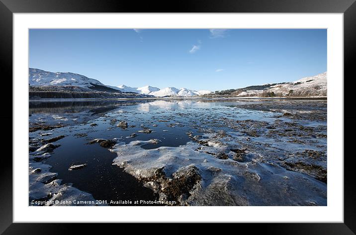 Loch Eil in winter. Framed Mounted Print by John Cameron
