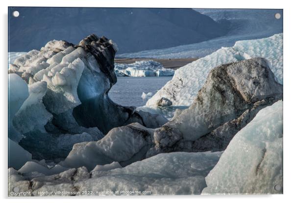 Majestic Blue Iceberg Acrylic by Hörður Vilhjálmsson