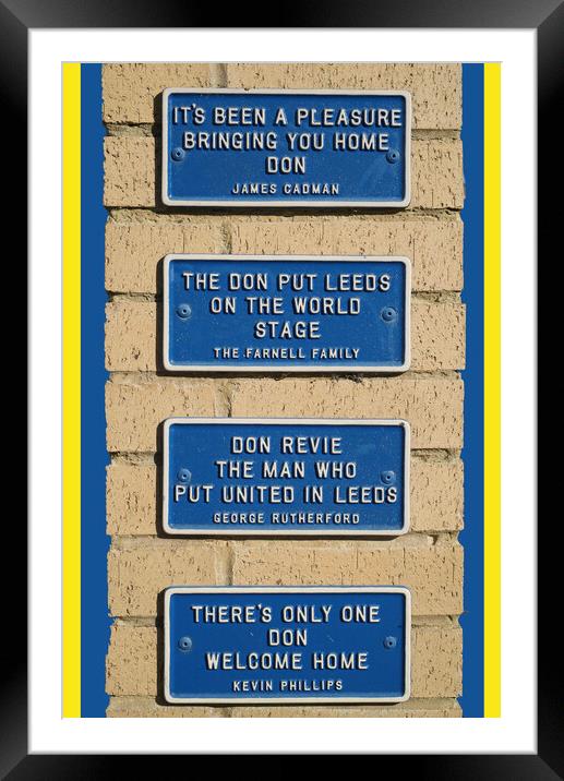 Leeds United Wall Plaques Framed Mounted Print by Alison Chambers