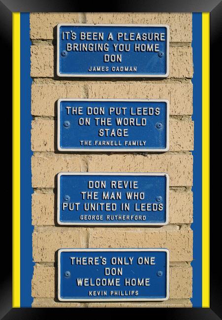 Leeds United Wall Plaques Framed Print by Alison Chambers