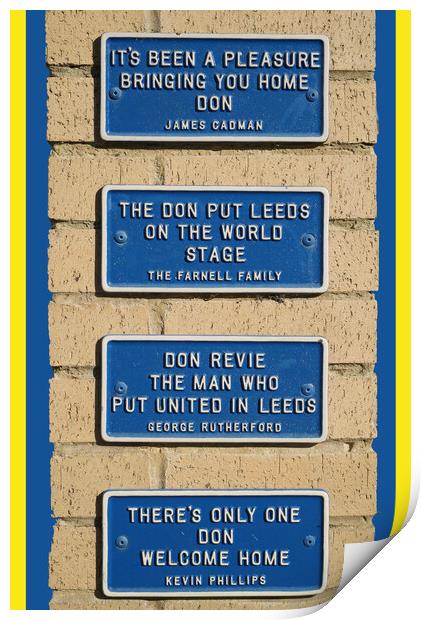 Leeds United Wall Plaques Print by Alison Chambers