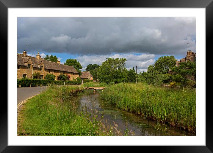 Lower Slaughter in the Cotswolds Framed Mounted Print by Jenny Hibbert
