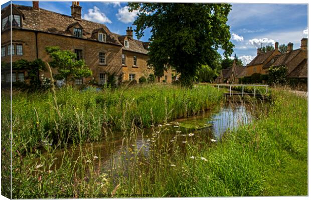 View of Lower Slaughter village in the Cotswolds Canvas Print by Jenny Hibbert