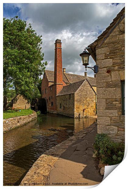 Water mill Lower Slaughter in the Cotswolds Print by Jenny Hibbert