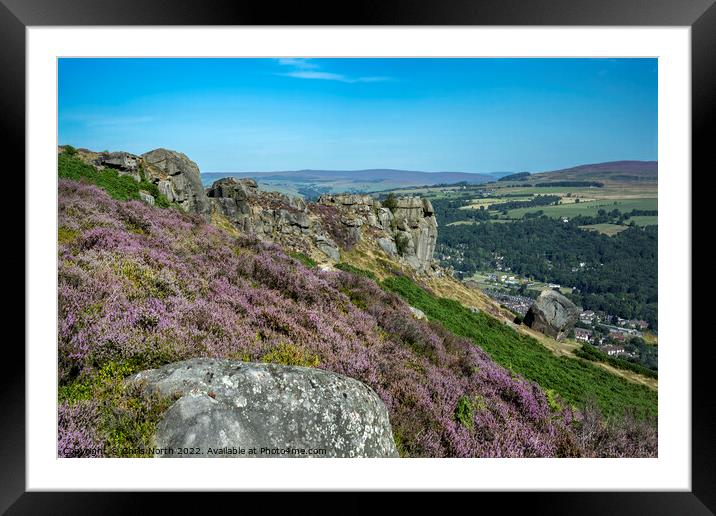 Summer, the Cow and Calf rocks near Ilkley. Framed Mounted Print by Chris North