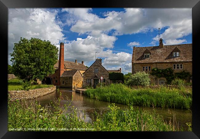 View of Watermill Lower Slaughter Cotswolds Framed Print by Jenny Hibbert