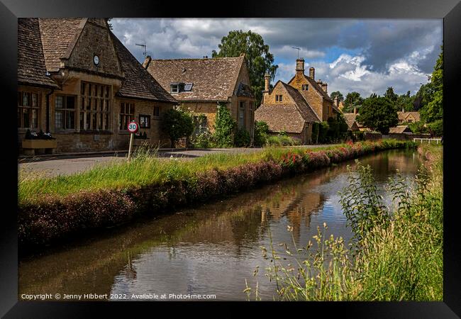 View of street in village of Lower Slaughter Cotswolds Framed Print by Jenny Hibbert