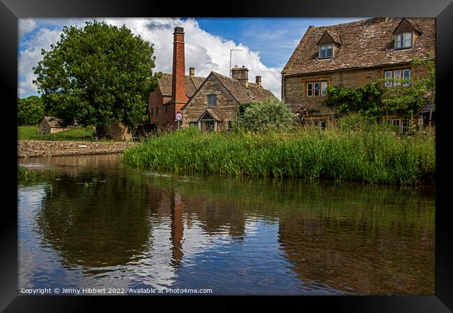Reflection of Watermill Lower Slaughter Cotswolds Framed Print by Jenny Hibbert