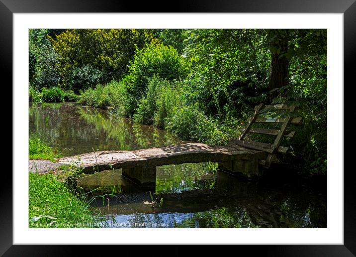 Old bridge at Lower Slaughter Cotswolds Framed Mounted Print by Jenny Hibbert