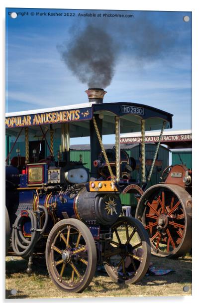 Steam Traction Engine Acrylic by Mark Rosher