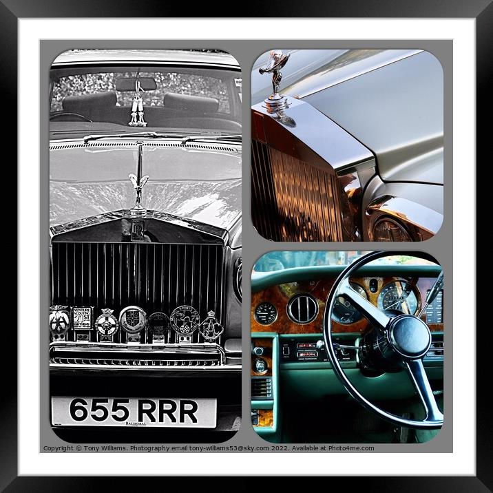 Rolls Royce Silver Shadow 1979 collage Framed Mounted Print by Tony Williams. Photography email tony-williams53@sky.com