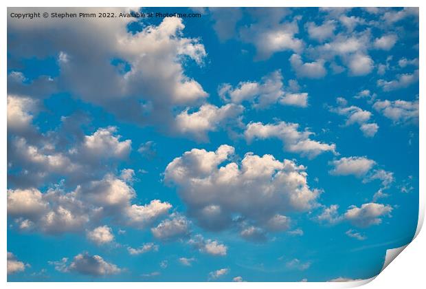 Blue Sky clouds Print by Stephen Pimm