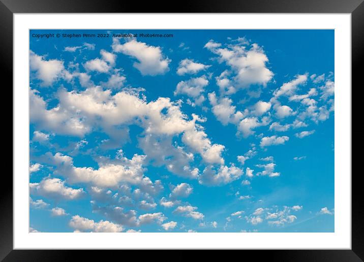 Blue Sky Clouds Framed Mounted Print by Stephen Pimm