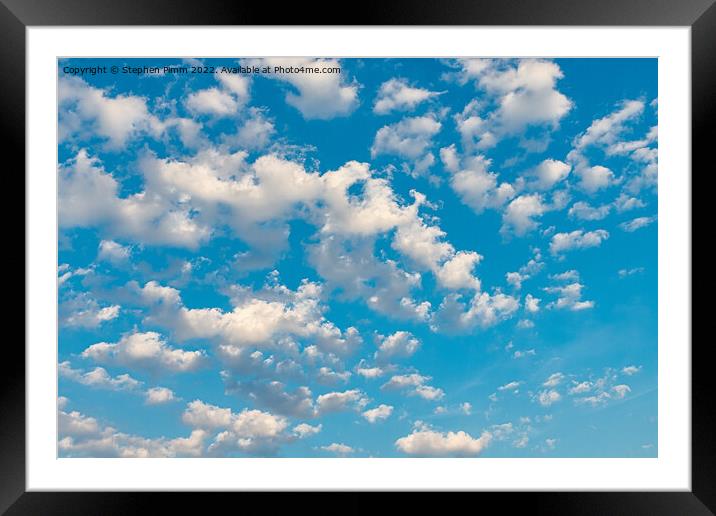 Blue Sky Clouds Framed Mounted Print by Stephen Pimm