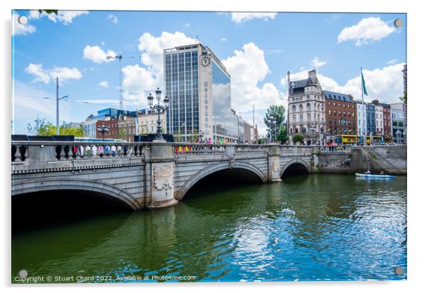 Dublin Cityscape Acrylic by Stuart Chard