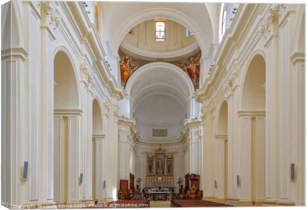 Interior of the Cathedral - Noto  Canvas Print by Laszlo Konya