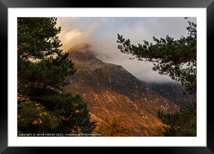 Ben Nevis peaking through the clouds Scotland Framed Mounted Print by Jenny Hibbert