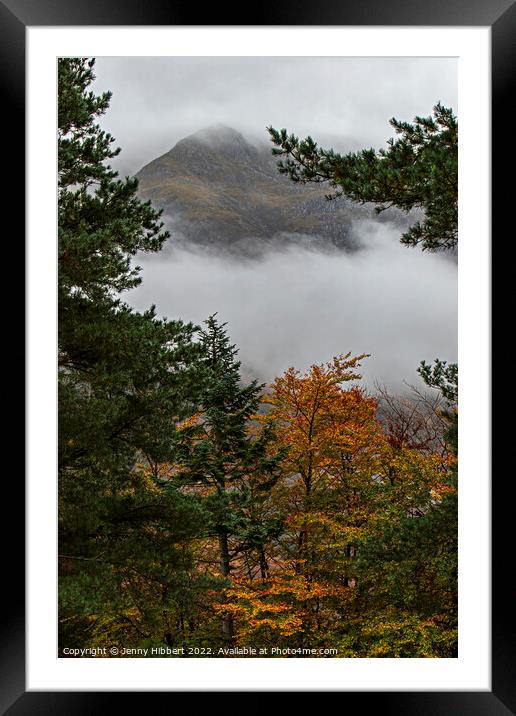 Ben Nevis in the mist & clouds Framed Mounted Print by Jenny Hibbert