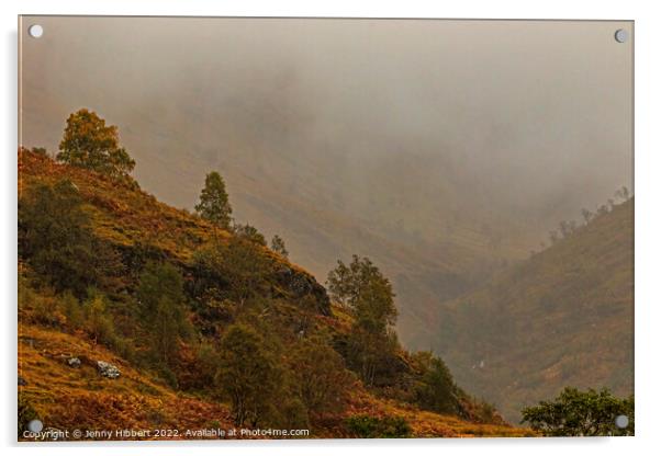 View in Glen Nevis Highlands of Scotland Acrylic by Jenny Hibbert