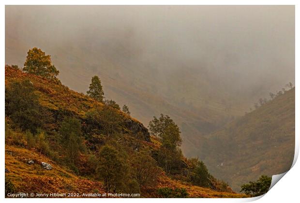 View in Glen Nevis Highlands of Scotland Print by Jenny Hibbert