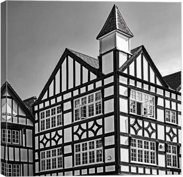 Black and White Building Canvas Print by Joyce Storey