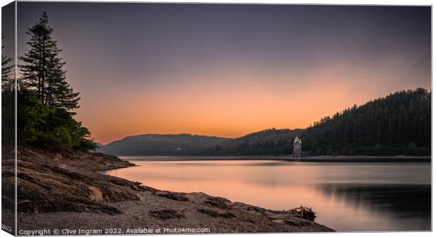 Summer dawn at Lake Vrnwy Canvas Print by Clive Ingram