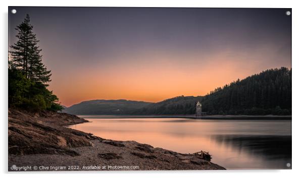 Summer dawn at Lake Vrnwy Acrylic by Clive Ingram
