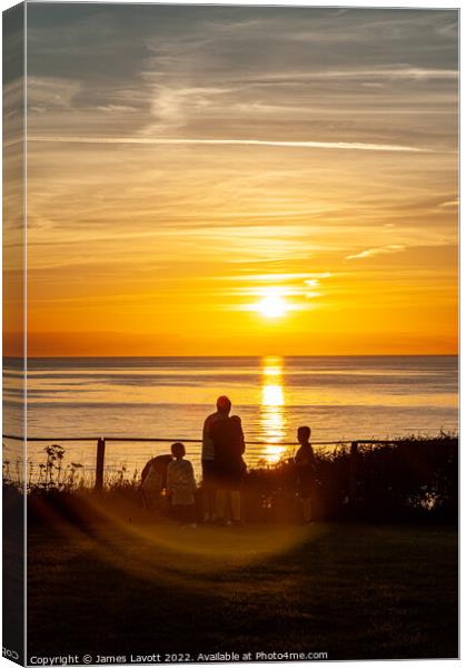 Sunset Observers Over Caernarfon Bay Canvas Print by James Lavott