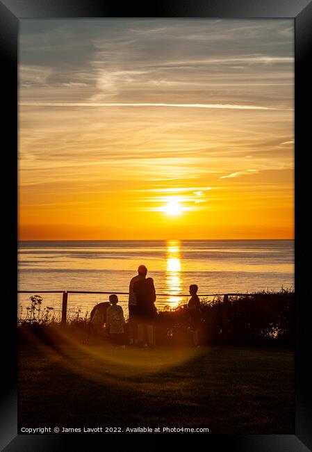 Sunset Observers Over Caernarfon Bay Framed Print by James Lavott