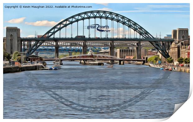 The Tyne Bridge (Digital Art) Print by Kevin Maughan
