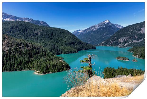 Glacier mountain lake in the north Cascades of Washington State  Print by Thomas Baker