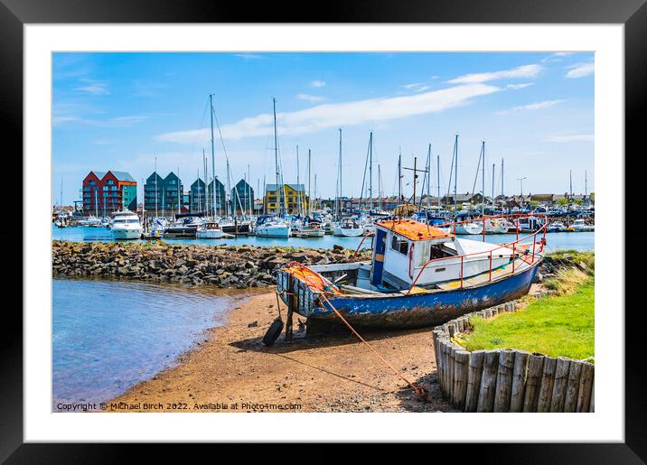 OLD and NEW AMBLE HARBOUR Framed Mounted Print by Michael Birch