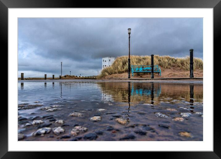 Irvine Beachfront Reflection Framed Mounted Print by Valerie Paterson