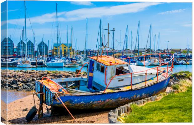 OLD BOAT AMBLE HARBOUR Canvas Print by Michael Birch