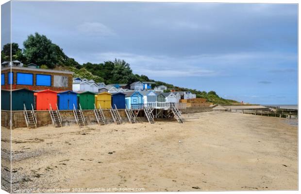 The Naze Beach Huts Canvas Print by Diana Mower