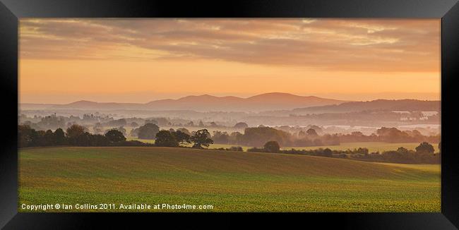 Malvern Hills Panorama Framed Print by Ian Collins