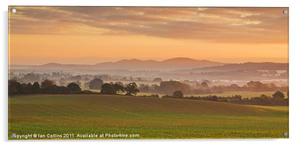 Malvern Hills Panorama Acrylic by Ian Collins