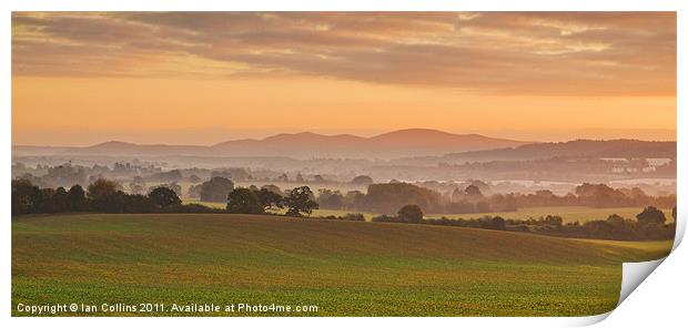 Malvern Hills Panorama Print by Ian Collins