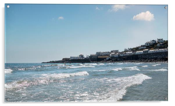 Beautiful Cornish beach, Coverack Cornwall, Acrylic by kathy white