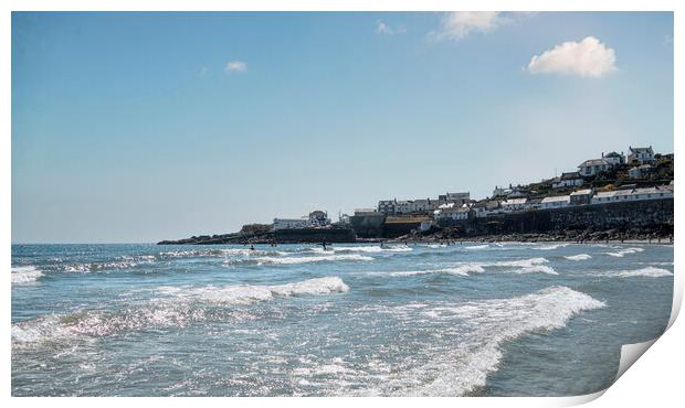 Beautiful Cornish beach, Coverack Cornwall, Print by kathy white