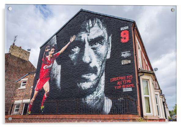 Ian Rush mural opposite Anfield stadium Acrylic by Jason Wells