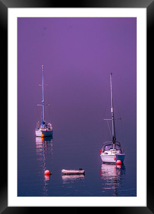 Misty morning at Oban harbour Framed Mounted Print by alan todd