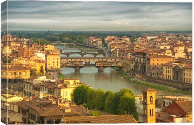 Aerial view of Florence Canvas Print by Simo Wave