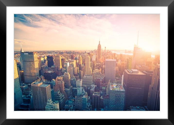 New York City skyline Framed Mounted Print by Simo Wave