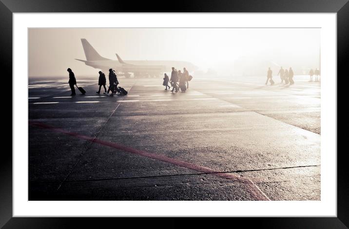 People at airport Framed Mounted Print by Simo Wave
