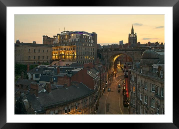 Sundown on Newcastle Framed Mounted Print by Rob Cole